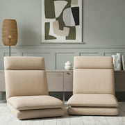 Artiss 2XFloor Chair Sofa Linen Beige FLOOR-SBL-01LIN-1S-BRX2