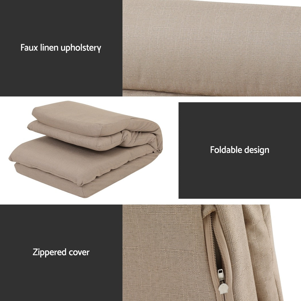 Artiss 4XFloor Chair Sofa Linen Beige FLOOR-SBL-01LIN-1S-BRX4