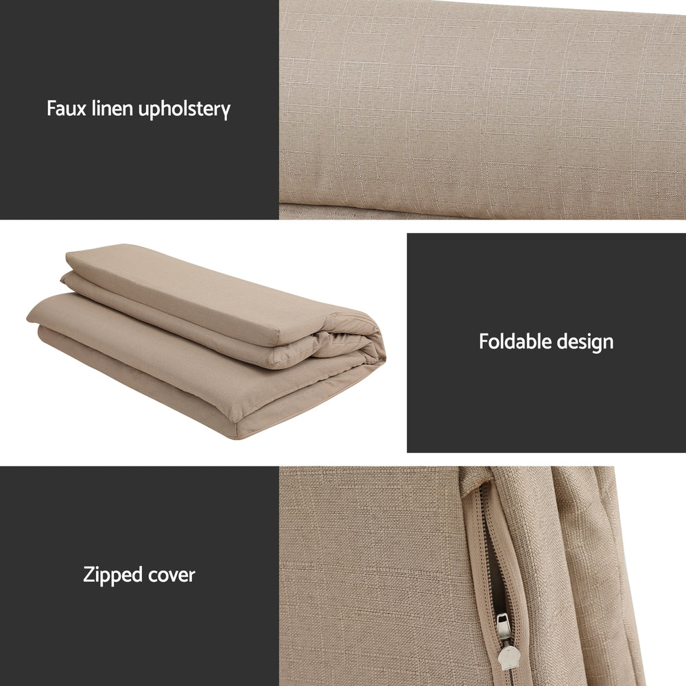 Artiss Floor Chair Sofa 2 Seater Linen Beige FLOOR-SBL-01LIN-2S-BR