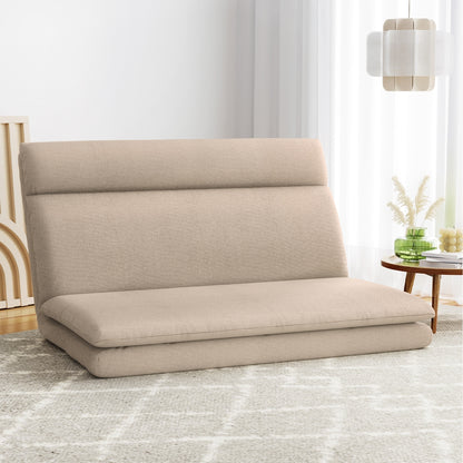 Artiss Floor Chair Sofa 2 Seater Linen Beige FLOOR-SBL-01LIN-2S-BR