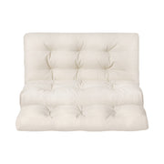 Artiss Floor Lounge Sofa Bed 2 Seater Pillow Leather White FLOOR-SBL-02PU-BG