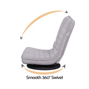 Ariss Swivel Floor Chair 360 Adjustable Foldable Lounge Seat Floor Sofa Chair Grey FLOOR-SBL-03LIN-GY