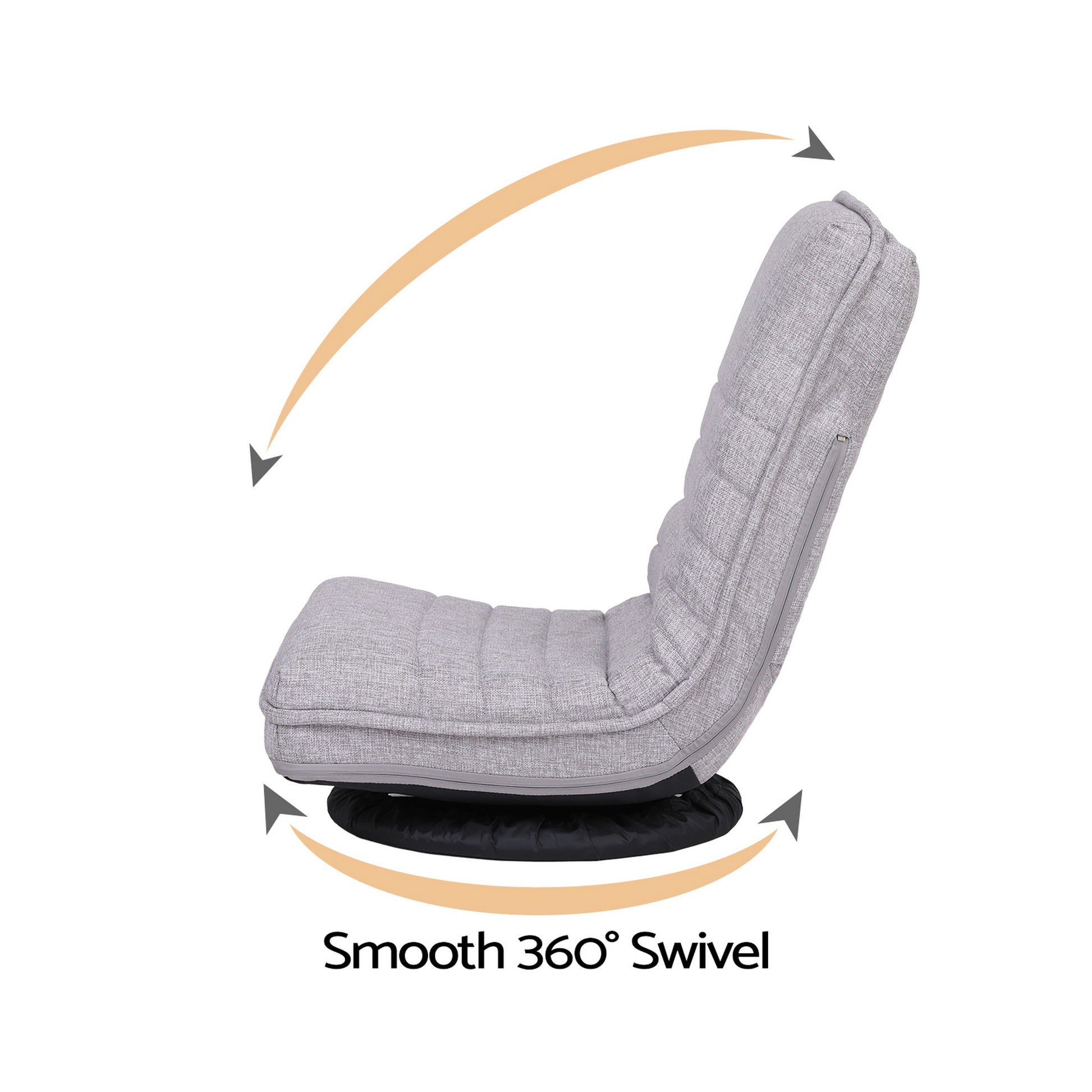 Ariss Swivel Floor Chair 360 Adjustable Foldable Lounge Seat Floor Sofa Chair Grey FLOOR-SBL-03LIN-GY