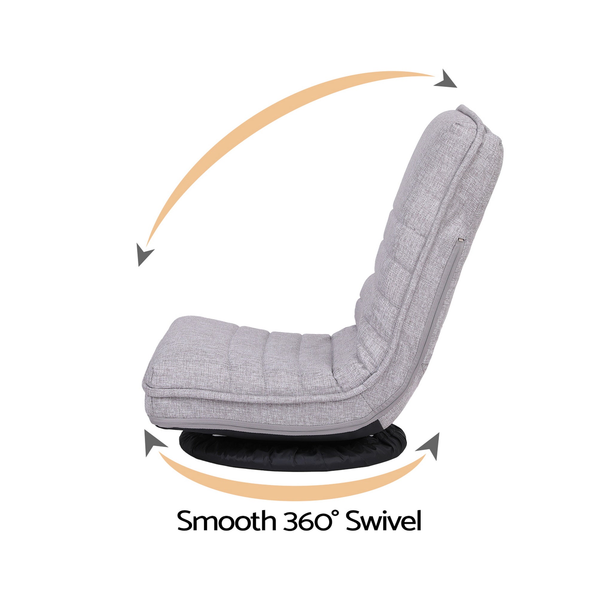 Ariss Swivel Floor Chair 360 Adjustable Foldable Lounge Seat Floor Sofa Chair Grey FLOOR-SBL-03LIN-GY