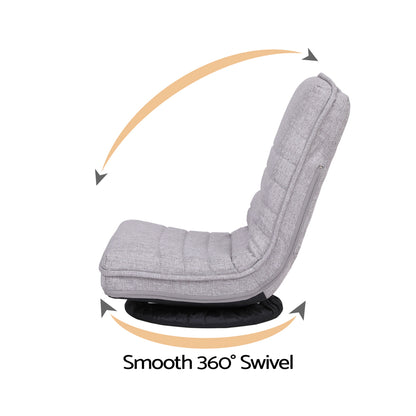 Ariss Swivel Floor Chair 360 Adjustable Foldable Lounge Seat Floor Sofa Chair Grey FLOOR-SBL-03LIN-GY