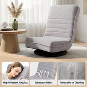 Ariss Swivel Floor Chair 360 Adjustable Foldable Lounge Seat Floor Sofa Chair Grey FLOOR-SBL-03LIN-GY