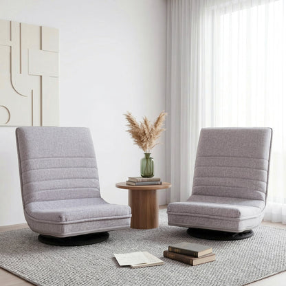 Artiss 2 Swivel Floor Chair 360 Adjustable Foldable Lounge Seat Floor Sofa Chair Grey FLOOR-SBL-03LIN-GYX2