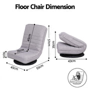 Artiss 2 Swivel Floor Chair 360 Adjustable Foldable Lounge Seat Floor Sofa Chair Grey FLOOR-SBL-03LIN-GYX2