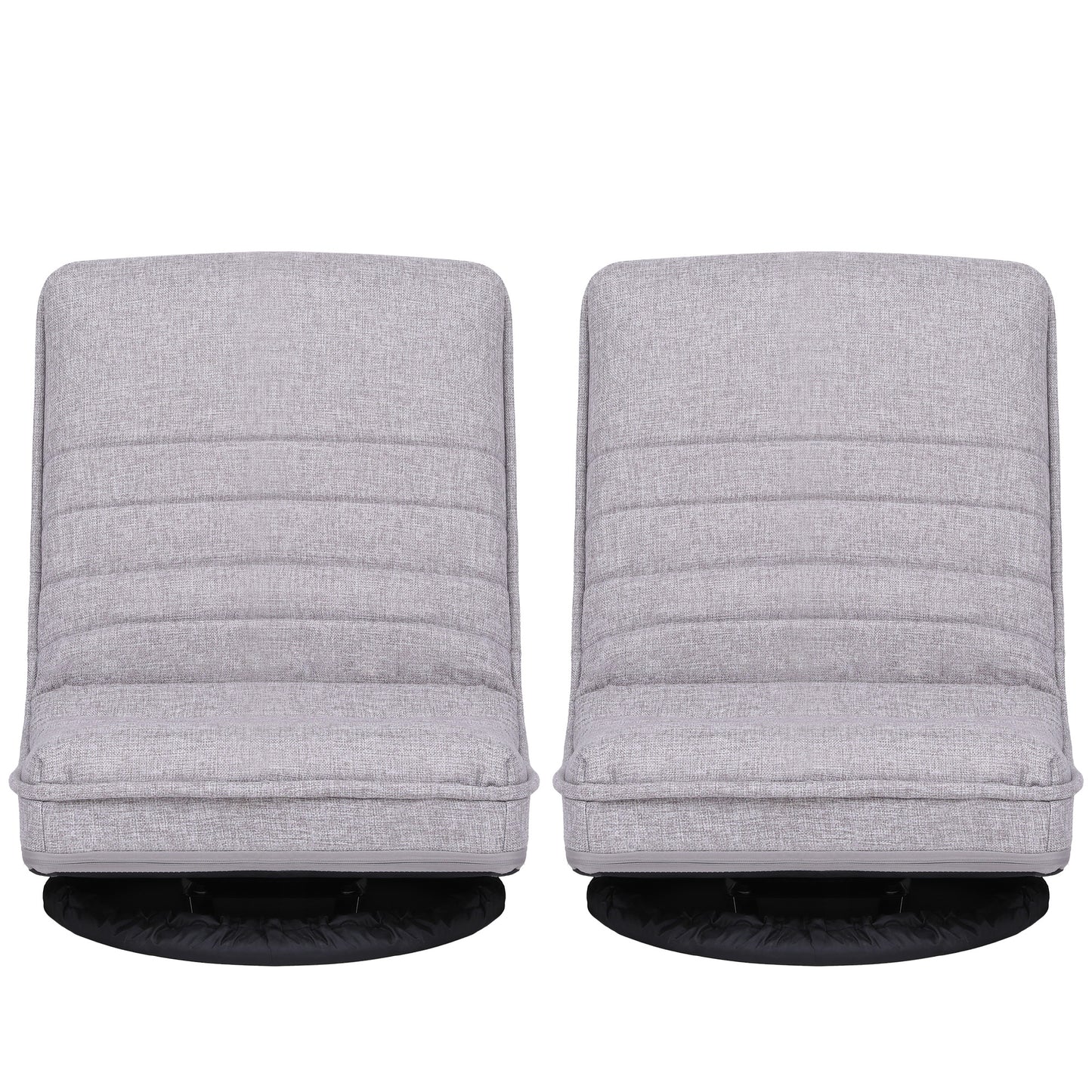 Artiss 2 Swivel Floor Chair 360 Adjustable Foldable Lounge Seat Floor Sofa Chair Grey FLOOR-SBL-03LIN-GYX2