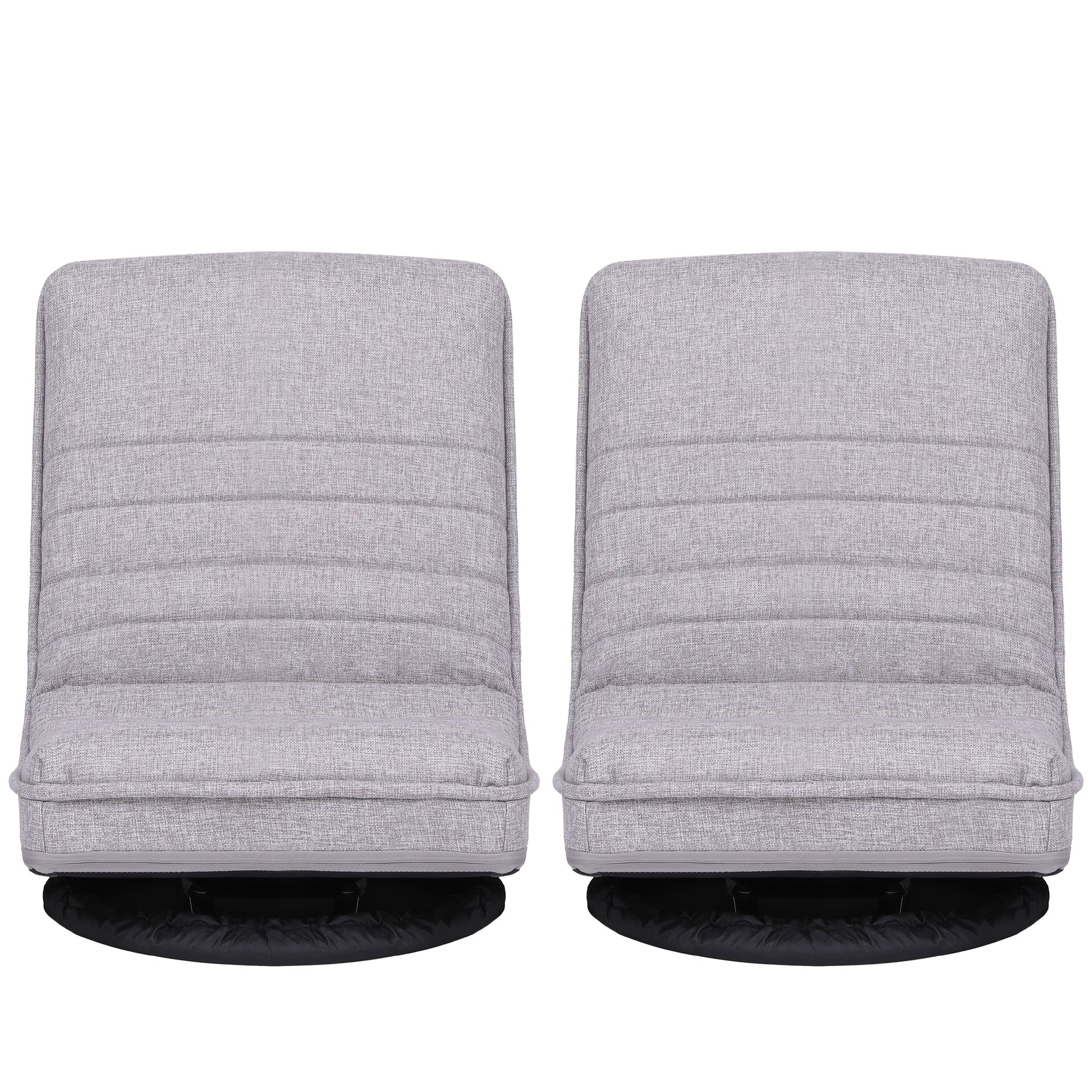 Artiss 2 Swivel Floor Chair 360 Adjustable Foldable Lounge Seat Floor Sofa Chair Grey FLOOR-SBL-03LIN-GYX2