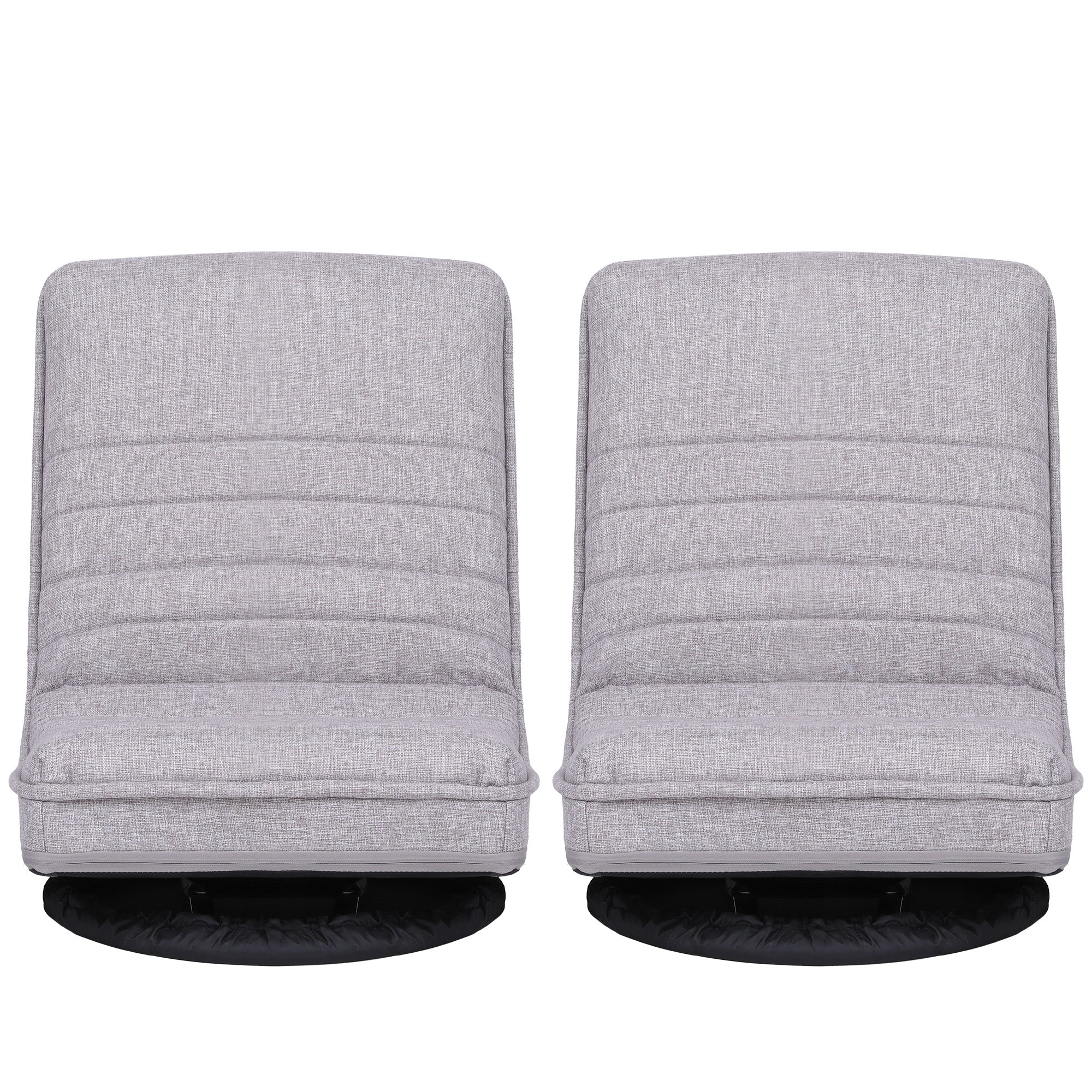 Artiss 2 Swivel Floor Chair 360 Adjustable Foldable Lounge Seat Floor Sofa Chair Grey FLOOR-SBL-03LIN-GYX2