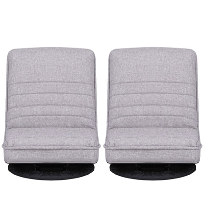 Artiss 2 Swivel Floor Chair 360 Adjustable Foldable Lounge Seat Floor Sofa Chair Grey FLOOR-SBL-03LIN-GYX2