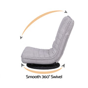 Artiss 2 Swivel Floor Chair 360 Adjustable Foldable Lounge Seat Floor Sofa Chair Grey FLOOR-SBL-03LIN-GYX2