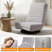 Artiss 2 Swivel Floor Chair 360 Adjustable Foldable Lounge Seat Floor Sofa Chair Grey FLOOR-SBL-03LIN-GYX2