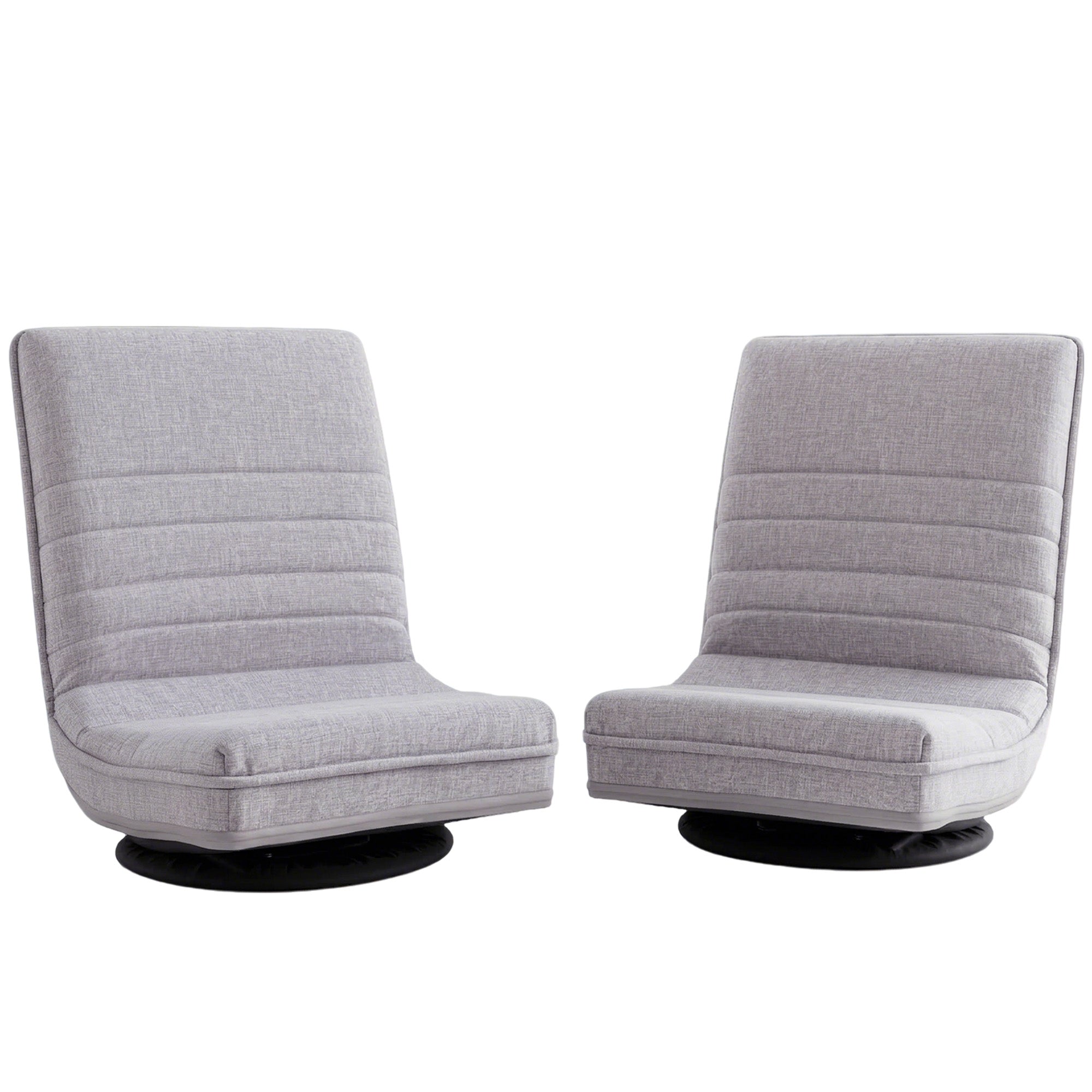 Artiss 2 Swivel Floor Chair 360 Adjustable Foldable Lounge Seat Floor Sofa Chair Grey FLOOR-SBL-03LIN-GYX2
