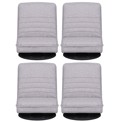 Artiss 4PCS Swivel Floor Chair 360 Adjustable Foldable Lounge Seat Floor Sofa Chair Grey FLOOR-SBL-03LIN-GYX4