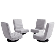 Artiss 4PCS Swivel Floor Chair 360 Adjustable Foldable Lounge Seat Floor Sofa Chair Grey FLOOR-SBL-03LIN-GYX4