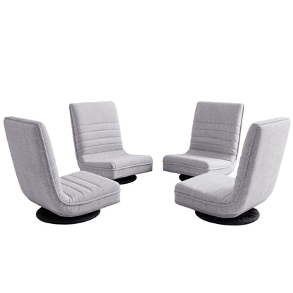 Artiss 4PCS Swivel Floor Chair 360 Adjustable Foldable Lounge Seat Floor Sofa Chair Grey FLOOR-SBL-03LIN-GYX4