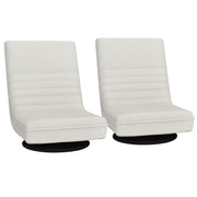 Artiss 2XFloor Chair Lounge Sofa Swivel Foldable Linen White FLOOR-SBL-03LIN-WHX2