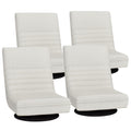 Artiss 4XFloor Chair Lounge Sofa Swivel Foldable Linen White FLOOR-SBL-03LIN-WHX4