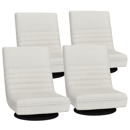 Artiss 4XFloor Chair Lounge Sofa Swivel Foldable Linen White FLOOR-SBL-03LIN-WHX4
