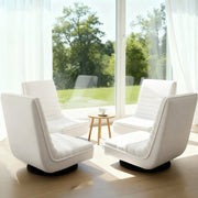 Artiss 4XFloor Chair Lounge Sofa Swivel Foldable Linen White FLOOR-SBL-03LIN-WHX4