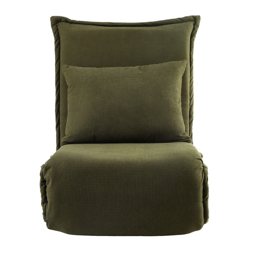 Artiss Floor Lounge Sofa Bed Foldable Green FLOOR-SBL-04VEL-1S-GN