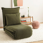 Artiss Floor Lounge Sofa Bed Foldable Green FLOOR-SBL-04VEL-1S-GN