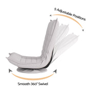 Artiss Swivel Floor Chair 5 Adjustable Foldable Lounge Seat Floor Sofa Chair Beige Grey FLOOR-SBL-0609A-BG