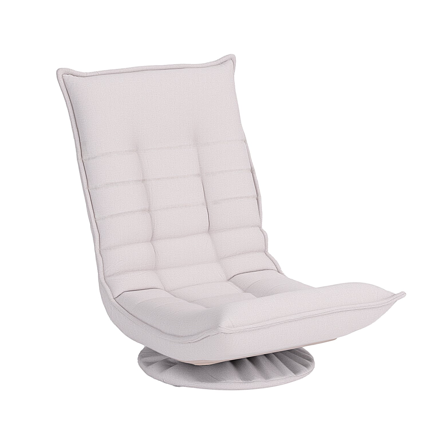 Artiss Swivel Floor Chair 5 Adjustable Foldable Lounge Seat Floor Sofa Chair Beige Grey FLOOR-SBL-0609A-BG