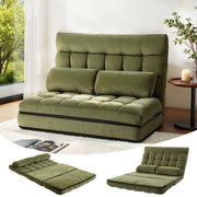 ArtissLounge Sofa Bed 2 seater Green Fabric FLOOR-SBL-170LIN-GN