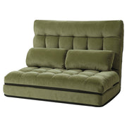 ArtissLounge Sofa Bed 2 seater Green Fabric FLOOR-SBL-170LIN-GN