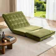 ArtissLounge Sofa Bed 2 seater Green Fabric FLOOR-SBL-170LIN-GN