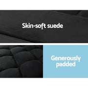 Artiss Floor Lounge Sofa Bed 2-seater Charcoal Suede FLOOR-SBL-170SUE-CHA