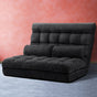 Artiss Floor Lounge Sofa Bed 2-seater Charcoal Suede FLOOR-SBL-170SUE-CHA