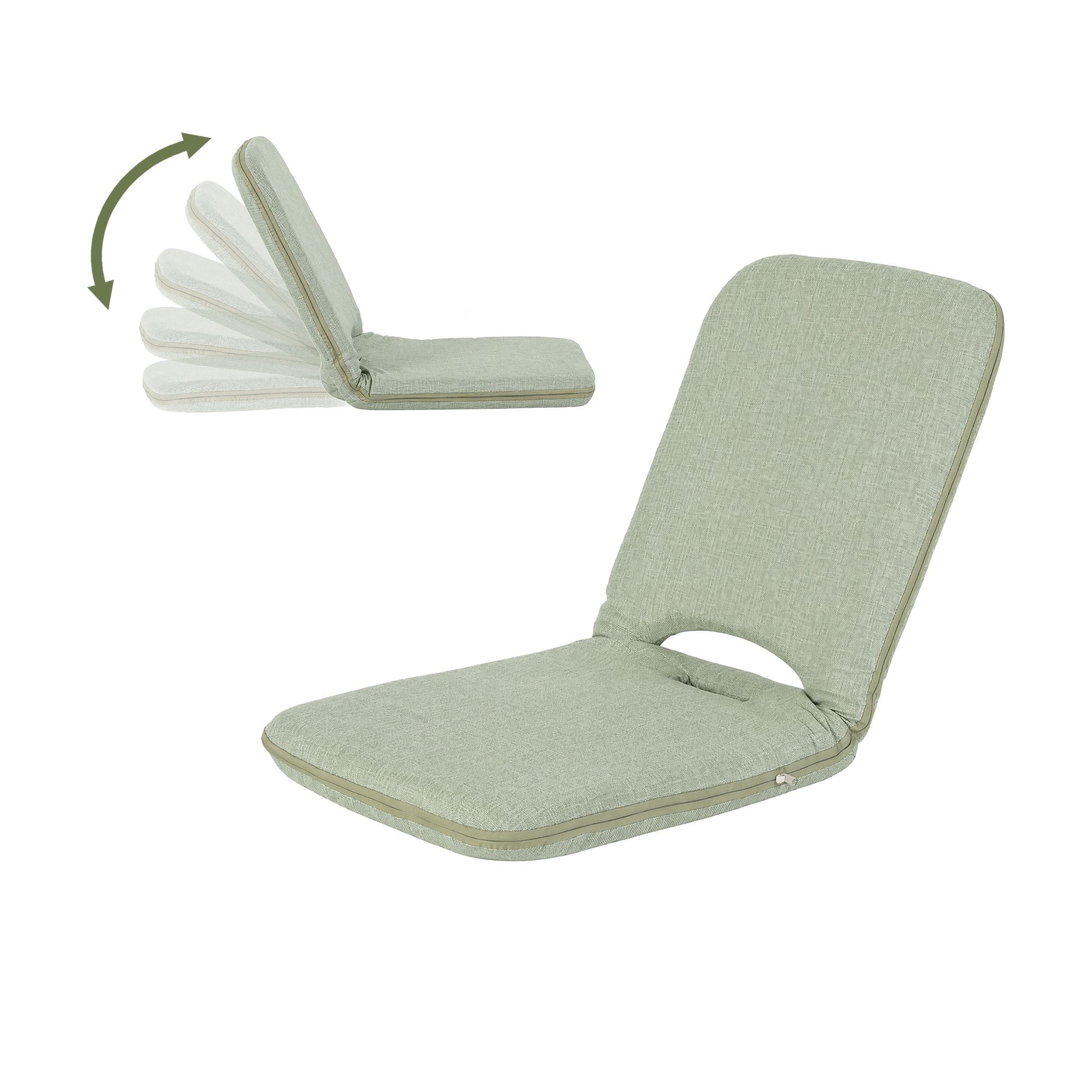 Artiss Floor Chair 5 Position Adjustable Green Lazy Sofa for Living Room Bedroom