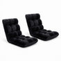Artiss 2X Lounge Sofa Bed Flannel Fabric Black FLOOR-SBL-M193-S-BKX2