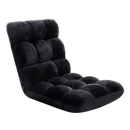 Artiss 4X Lounge Sofa Bed Flannel Fabric Black