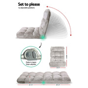 Artiss Lounge Sofa Bed Flannel Fabric Grey FLOOR-SBL-M193-S-GY