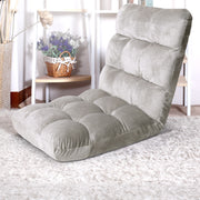 Artiss Lounge Sofa Bed Flannel Fabric Grey FLOOR-SBL-M193-S-GY