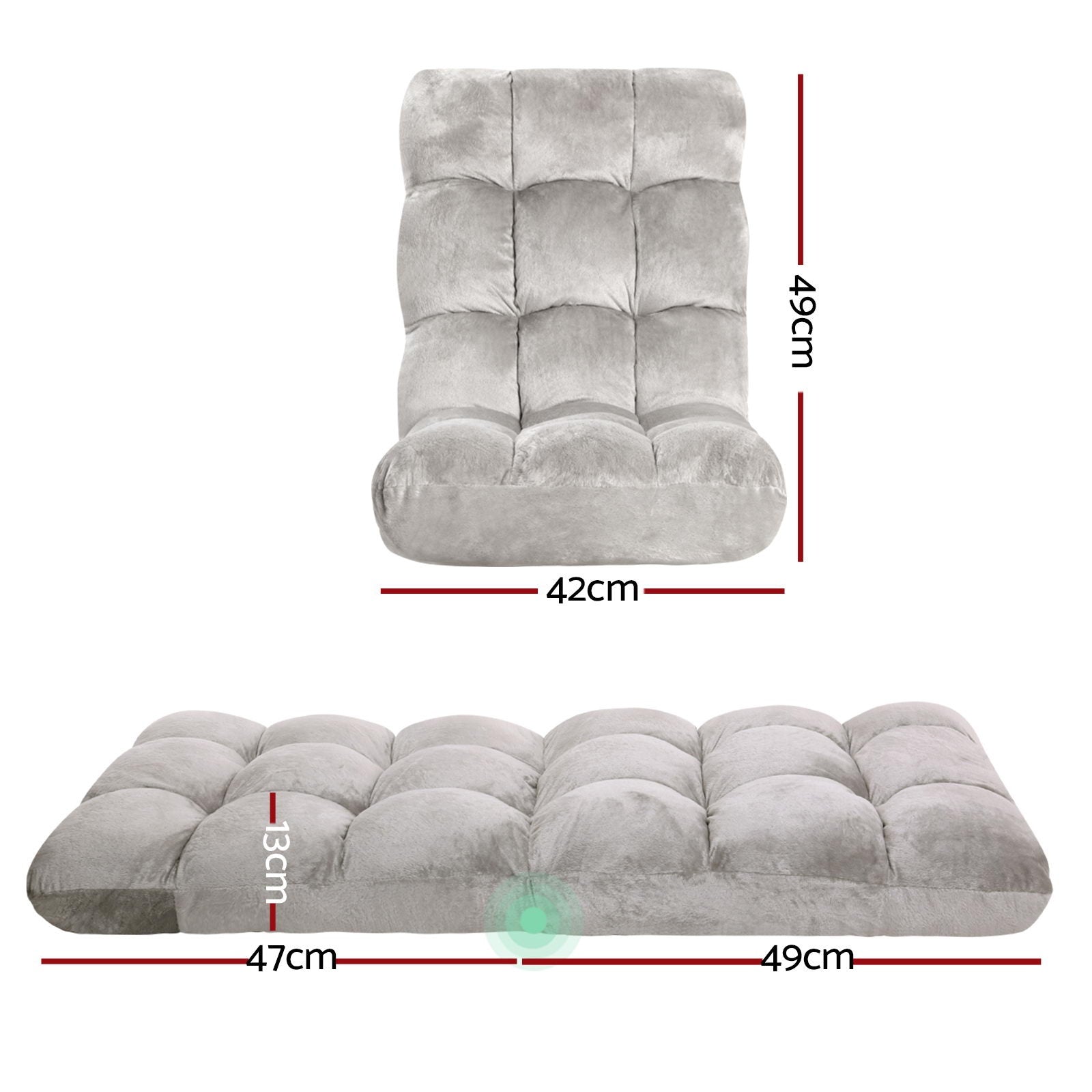 Artiss 4X Lounge Sofa Bed Flannel Fabric Grey FLOOR-SBL-M193-S-GYX4