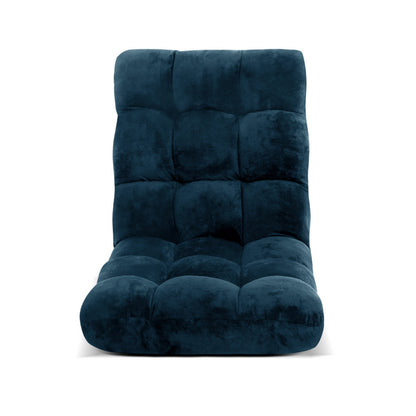 Artiss Floor Lounge Sofa Bed Flannel Fabric Navy FLOOR-SBL-M193-S-NA