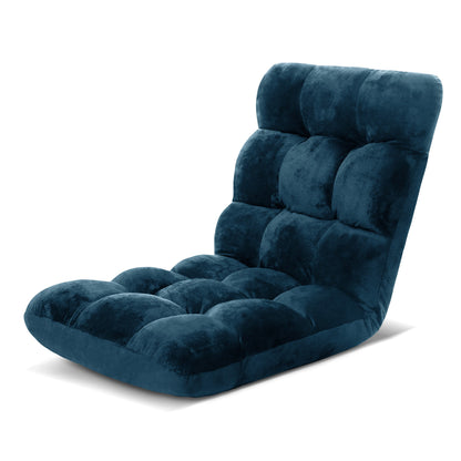 Artiss Floor Lounge Sofa Bed Flannel Fabric Navy FLOOR-SBL-M193-S-NA