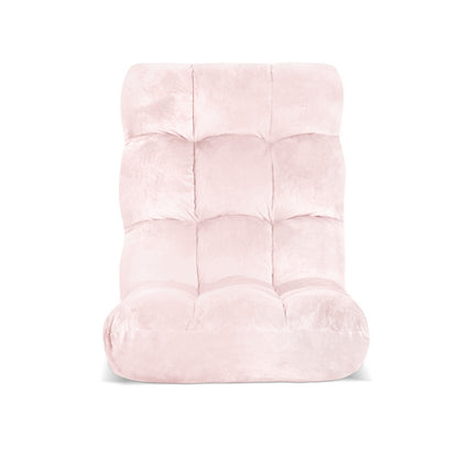 Artiss Floor Lounge Sofa Bed Flannel Fabric Pink FLOOR-SBL-M193-S-PK