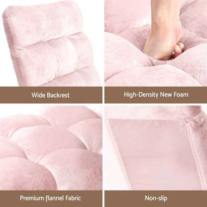 Artiss Floor Lounge Sofa Bed Flannel Fabric Pink FLOOR-SBL-M193-S-PK