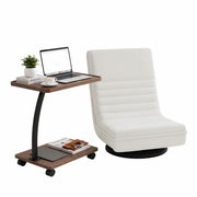 Artiss Floor Lounge 360 degrees Swivel Foldable Sofa Chair and Side Table with Castors Set FLOOR-SET-03LIN-COF07