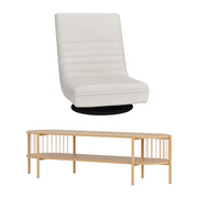 Artiss Swivel Floor Chair & TV Entertainment Unit with Storage Shelf Set FLOOR-SET-03LIN-Z-TV144