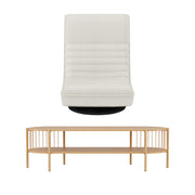 Artiss Swivel Floor Chair & TV Entertainment Unit with Storage Shelf Set FLOOR-SET-03LIN-Z-TV144