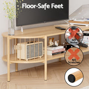 Artiss Swivel Floor Chair & TV Entertainment Unit with Storage Shelf Set FLOOR-SET-03LIN-Z-TV144
