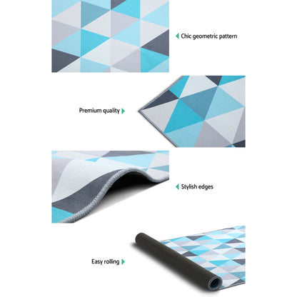 Artiss Rug 200x290cm Area Rug Large Carpet Soft Short Pile Modern Tria FLR-1888-200X290-BG-BL